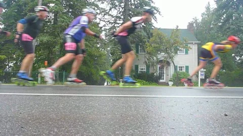 Roller Skaters Zooming By Stock Footage 10886605
