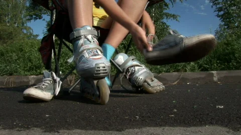 Roller skates 005 스톡 동영상 856145