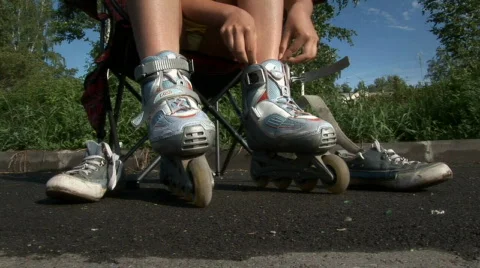 Roller skates 006 스톡 동영상 856133