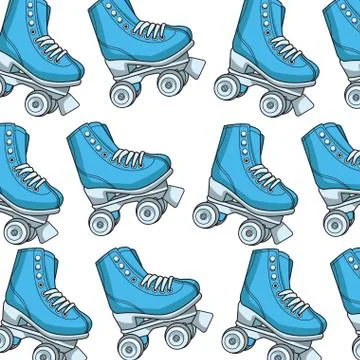 Roller skates background Stock Illustration