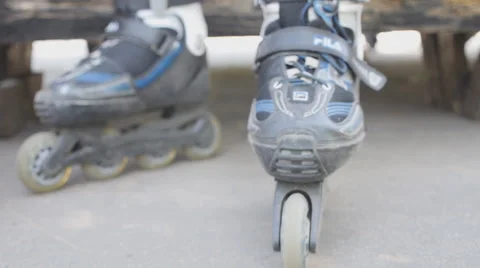Roller skates close-up 30fps 스톡 동영상 64791935