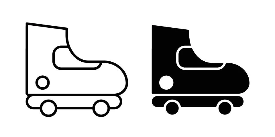Roller skates icon bundle for website design projects Stock Illustration