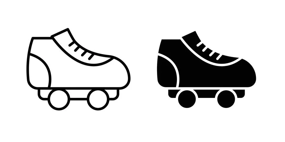 Roller skates icon illustration. Pixel perfect vector graphics Stock Illustration