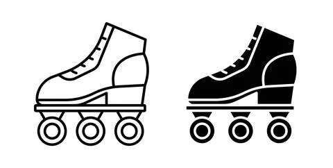 Roller skates icon symbol. Flat Vector illustration Stock Illustration