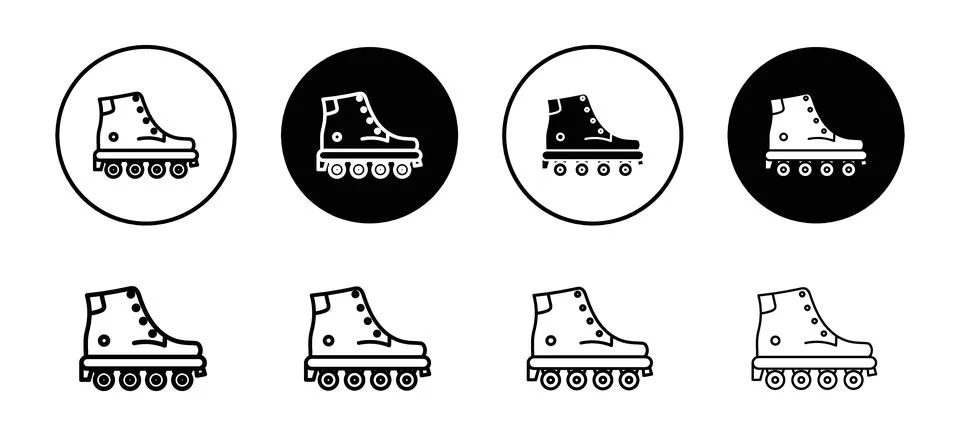 Roller skates icon vector set collection for web 스톡 일러스트