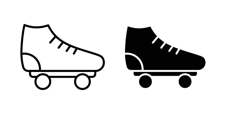 Roller skates icon vectors. Illustrations in black Stock Illustration
