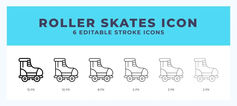 Roller skates line icon. Vector icon symbol. Logo illustration. Editable li.. Stock Illustration