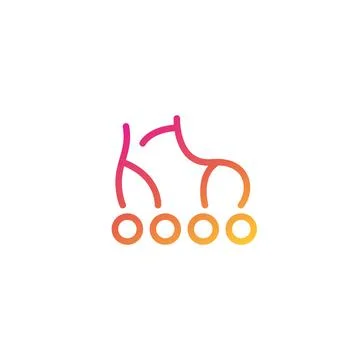 Roller skates logo, minimal design Stock Illustration