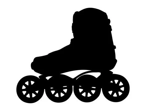Roller skates silhouette vector art Illustrazione stock
