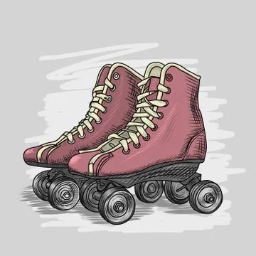 Roller skates vector drawing Stock Illustration
