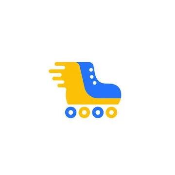 Roller skates vector logo icon 스톡 일러스트