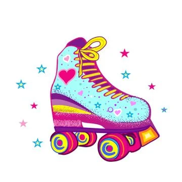 Roller skates on a white background. Wall stickers Stock Illustration