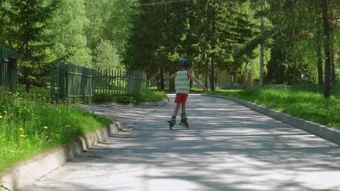 Roller skating boy Stock Footage 91018362