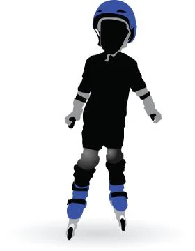 Roller Skating Boy Stock Illustration