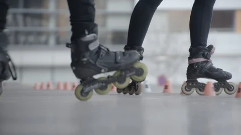 Roller skating competition Stock Footage 106178893