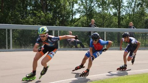 Roller skating contest Foto stock