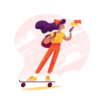 Roller skating isolated cartoon vector illustration. 스톡 일러스트