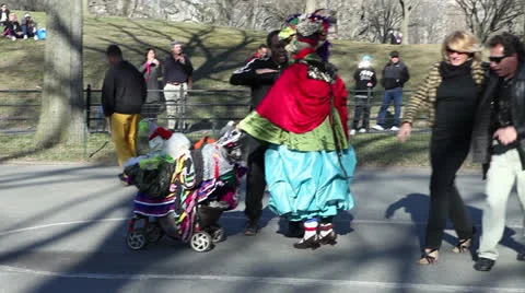 Roller skating jam in Central Park NYC New York Stock Footage 22568235