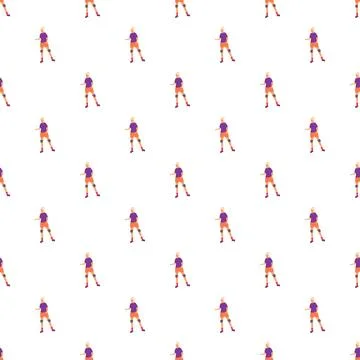 Roller skating person seamless pattern on white background Illustrazione stock