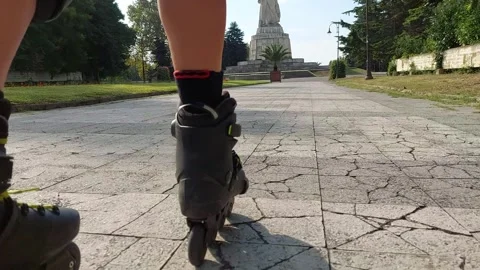 Roller skating pov asphalt 4k 003 Stock Footage 344561472