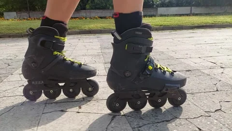 Roller skating pov broken tiles 4k raw sound 005 Stock Footage 344658257