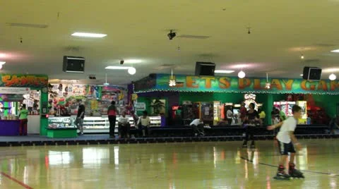 Roller Skating Rink 2   (HD) Stock Footage 12609850