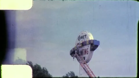 Roller SKATING RINK Sign Installation 1960s Vintage Retro Film Home Movie 4908 Stock Footage 12330994