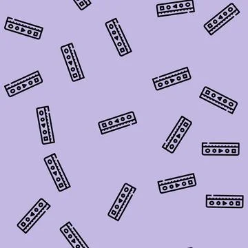 Roller stationery tool line vector seamless pattern Stock Illustration