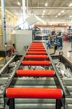 Roller table of CnC machine Stock Photos