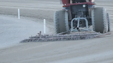 Roller Tractor prepares the arena field for an Equestrian competition in Italy Видео 166170020