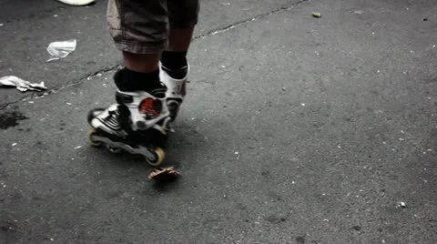 Rollerblader Feet Dancing Stock Footage 23047790