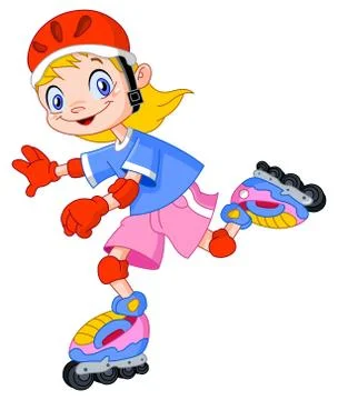 Rollerblades kid Stock Illustration