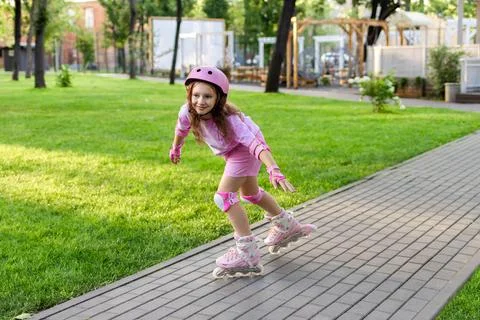 Rollerblading and active kid leisure concept. Stock Photos