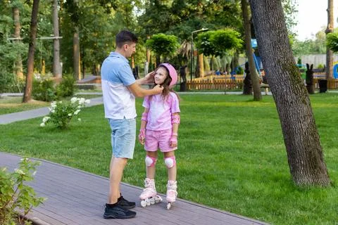 Rollerblading and active kid leisure concept Stock Photos