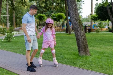 Rollerblading and active kid leisure concept Stock Photos