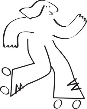 Rollerblading/In-line Skating Illustration Stock Illustration