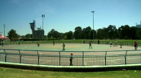Rollerblading in the park - Long Shot Stock Footage 470965