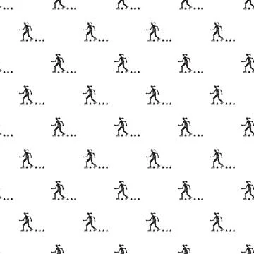 Rollerblading person skating activity seamless pattern background Stock Illustration