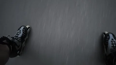 Rollerblading with a plow makes for a fun end to a rollerblading trip Stock Footage 338307031