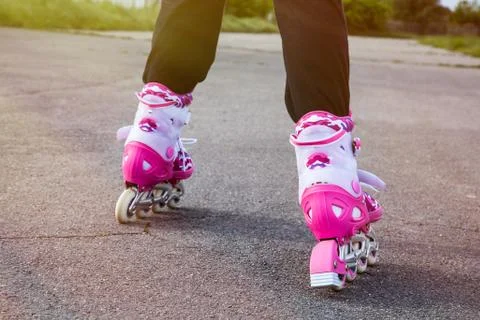 Rollerblading on a sunny day Stock Photos
