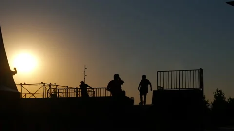 Rollerblading teenagers. Stock Footage 232959985
