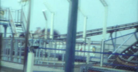 Rollercoaster 70s Blackpool Close Up 16mm Stock Footage 46768841