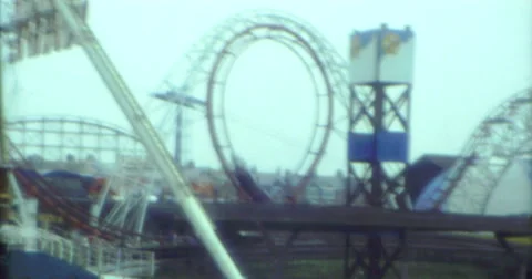 Rollercoaster 70s Funfair 16mm Blackpool Stock Footage 46766821