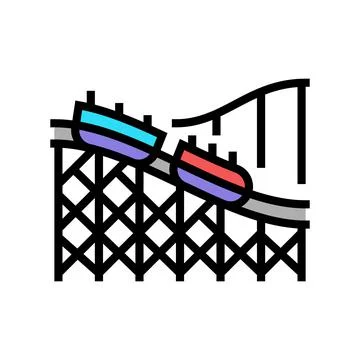 Rollercoaster amusement park color icon vector illustration Ilustración de archivo