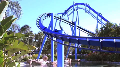Rollercoaster at amusement park Stock Footage 990444