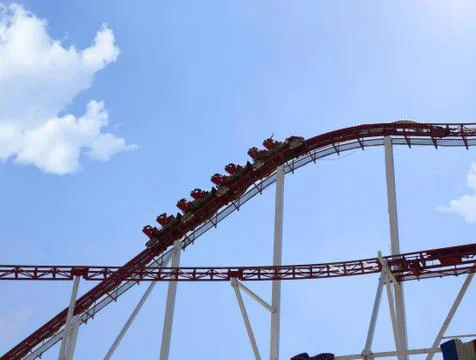 Rollercoaster in an amusement park Stock-Fotos