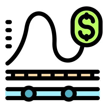 Rollercoaster fluctuating track representing stock market investment with d.. Illustrazione stock