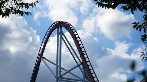 Rollercoaster at full speed 스톡 동영상 79662500