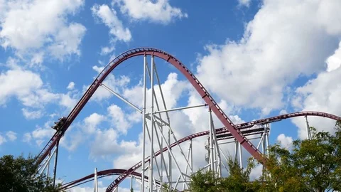 Rollercoaster at full speed Video stock 79662593