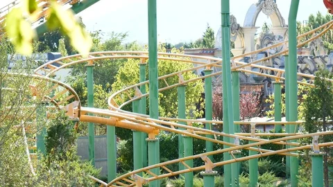 Rollercoaster at full speed 스톡 동영상 79663054